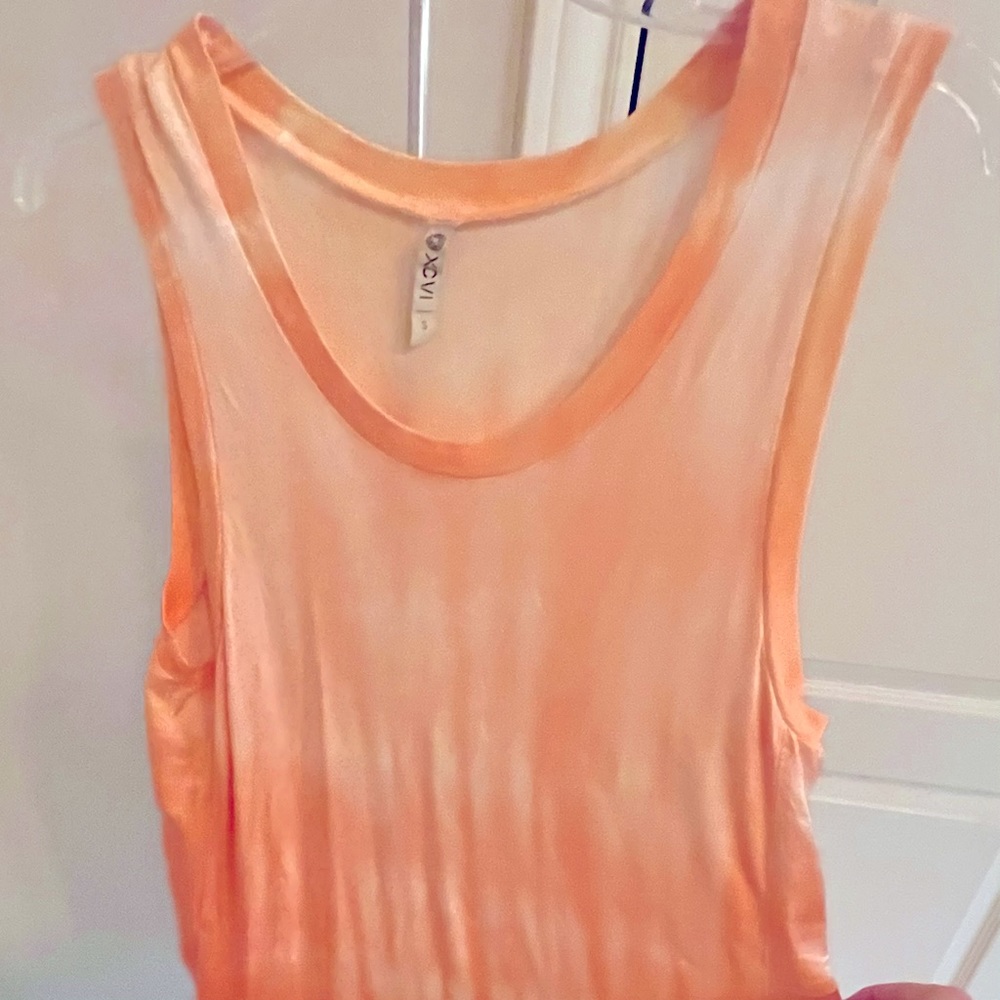 XCVI Size S, Sleeveless Tank Top Light Orange Tie Dye